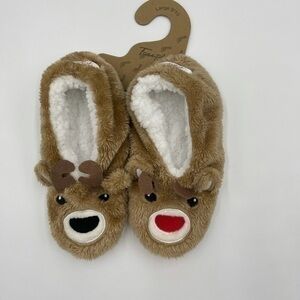 NWT- Rain Deer Slip On House Shoes